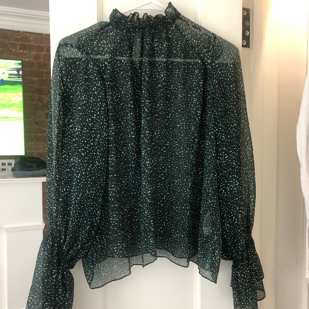 Zara dressy chiffon top Small Green